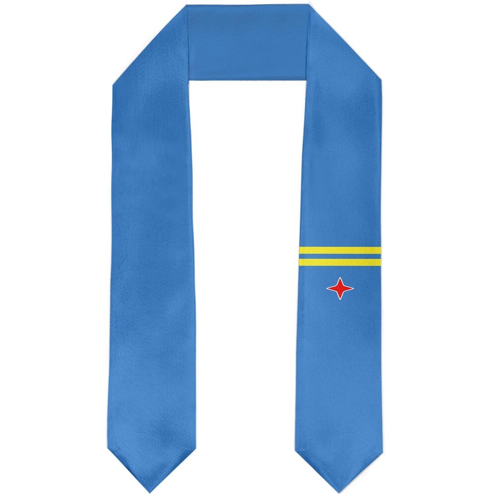 1738 Aruba Flag Graduation Stole Satin Sash Scarf for Study Aboard